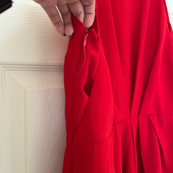 Adelyn Rae red dress with side zip and layered back - Picture 2 of 9